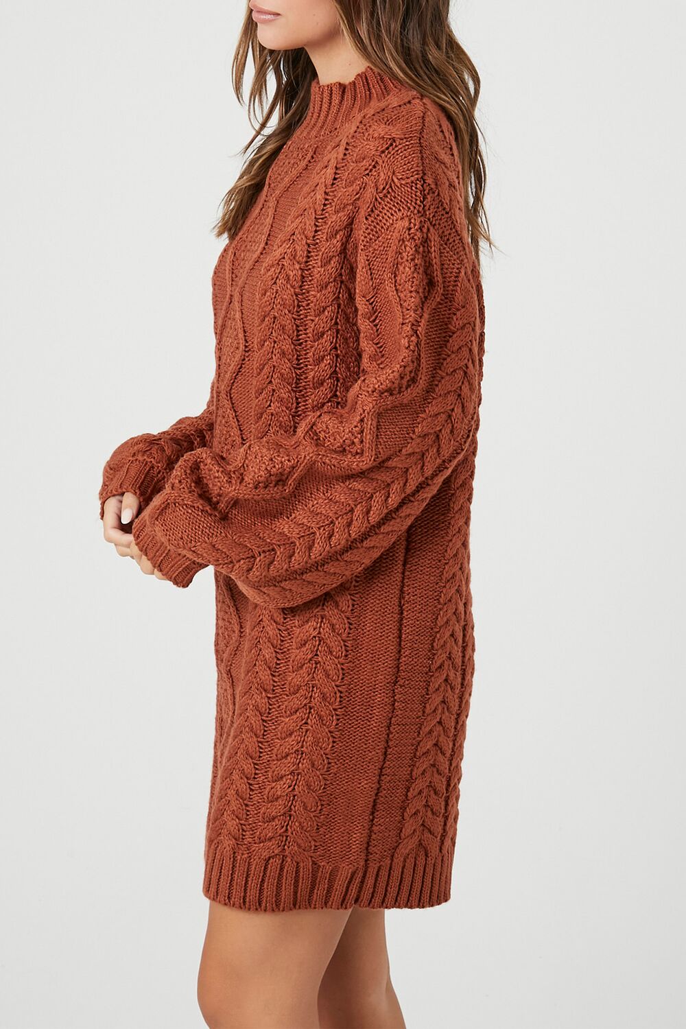  Forever 21 Cable Knit Sweater Mini Dress - charcoal-swatch - Bonton