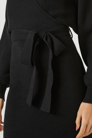 Sweater Midi Wrap Dress