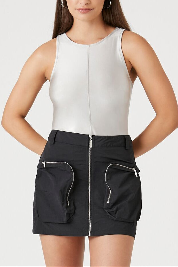  Forever 21 Cargo Mini Skirt - black - Bonton