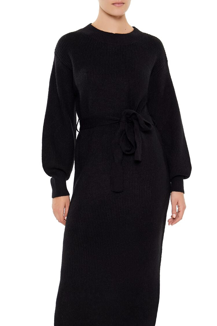  Forever 21 Tie-Front Midi Sweater Dress - taupe - Bonton