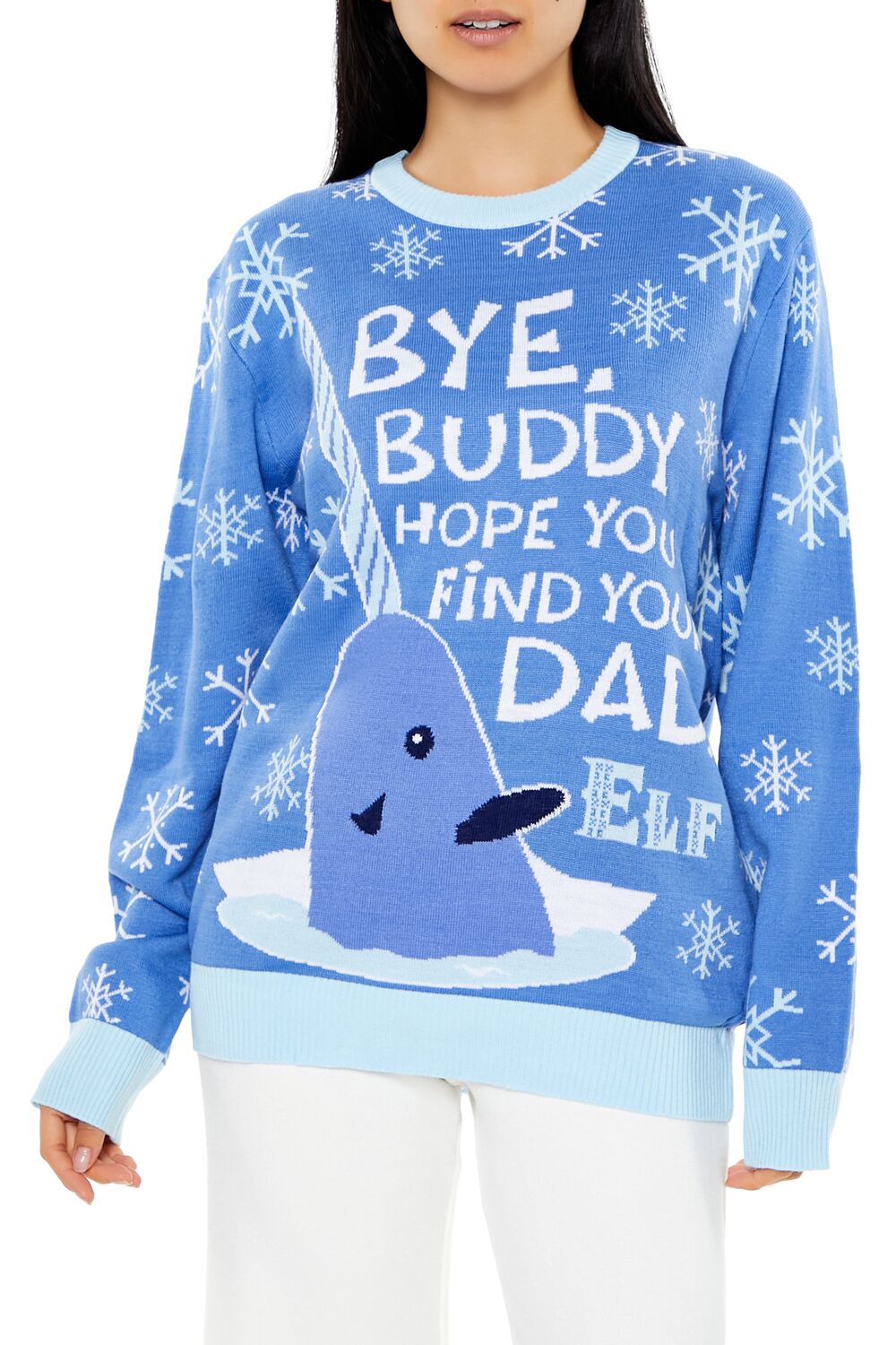  Forever 21 Mr Narwhal Christmas Sweater - blue multi - Bonton