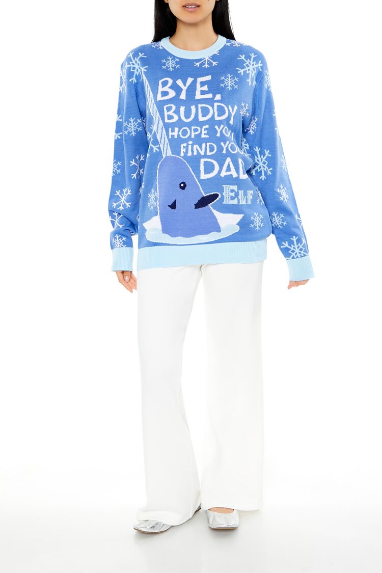  Forever 21 Mr Narwhal Christmas Sweater - blue multi - Bonton