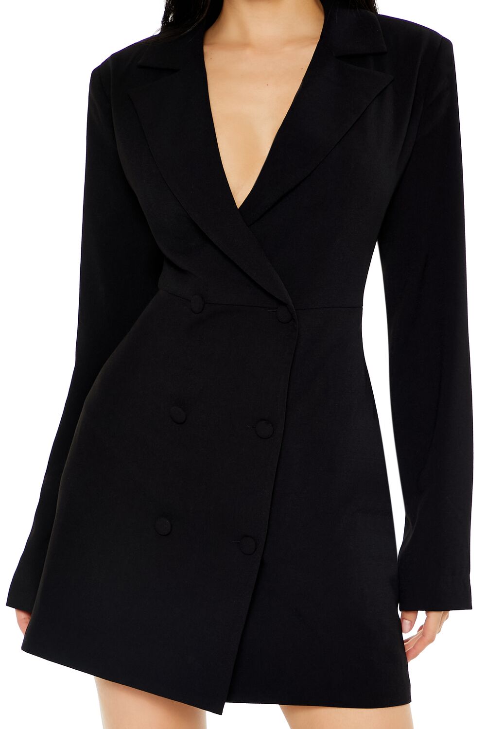 Forever 21 Double-Breasted Blazer Dress - black-swatch - Bonton
