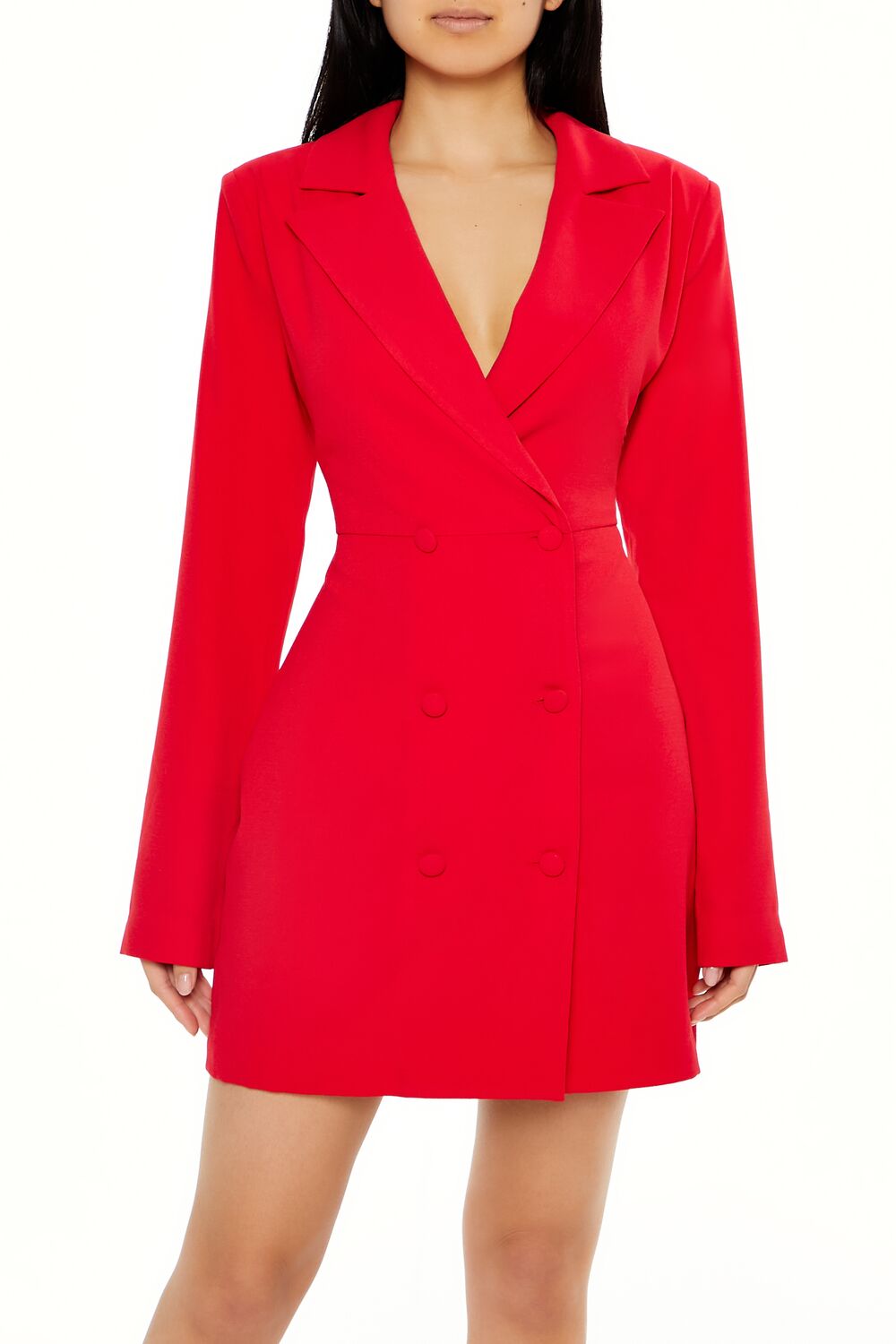  Forever 21 Double-Breasted Blazer Dress - black-swatch - Bonton