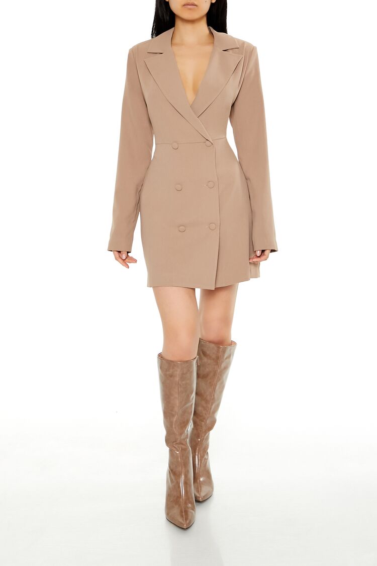  Forever 21 Double-Breasted Blazer Dress - black-swatch - Bonton