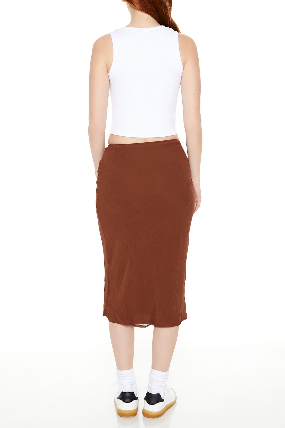  Forever 21 Chiffon Midi Skirt - cappuccino - Bonton
