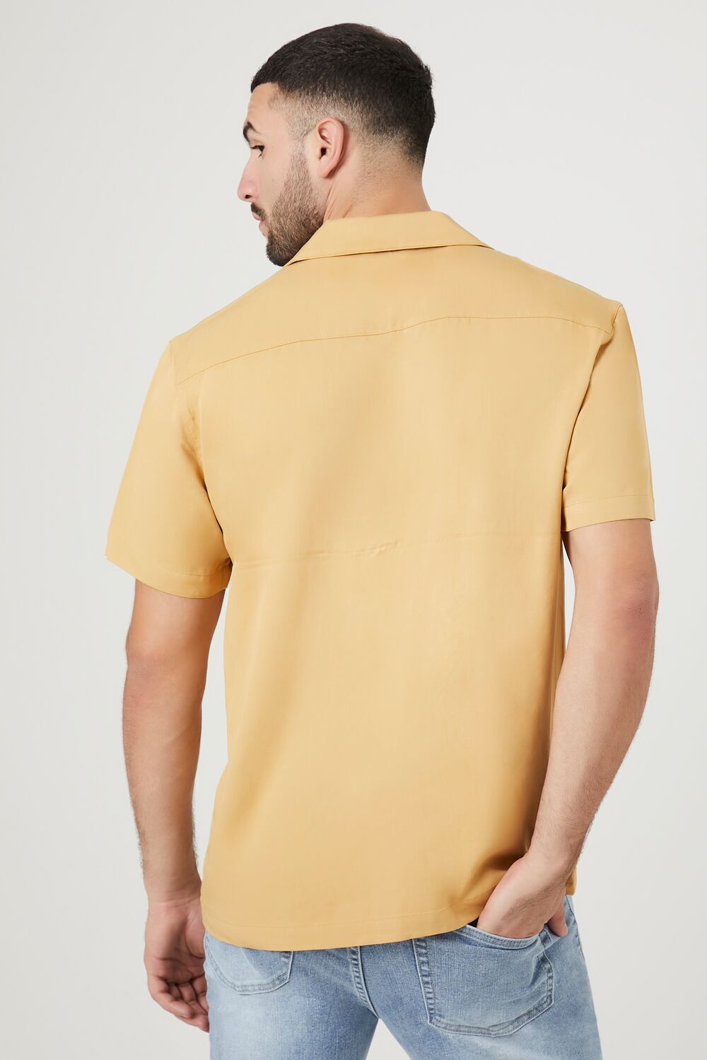  Forever 21 Rayon Short-Sleeve Shirt - camel - Bonton