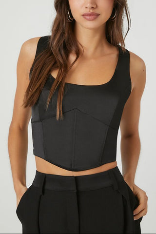 Satin Corset Crop Top