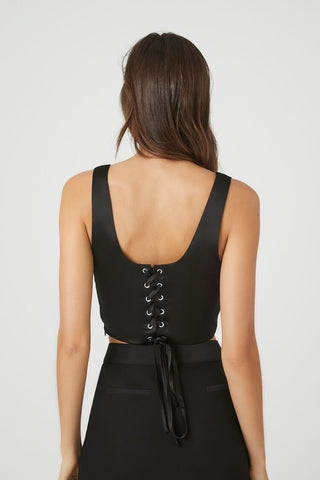 Satin Corset Crop Top