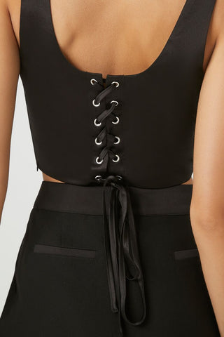 Satin Corset Crop Top