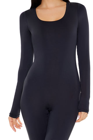 Contour Sculpt Long-Sleeve Jumpsuit
