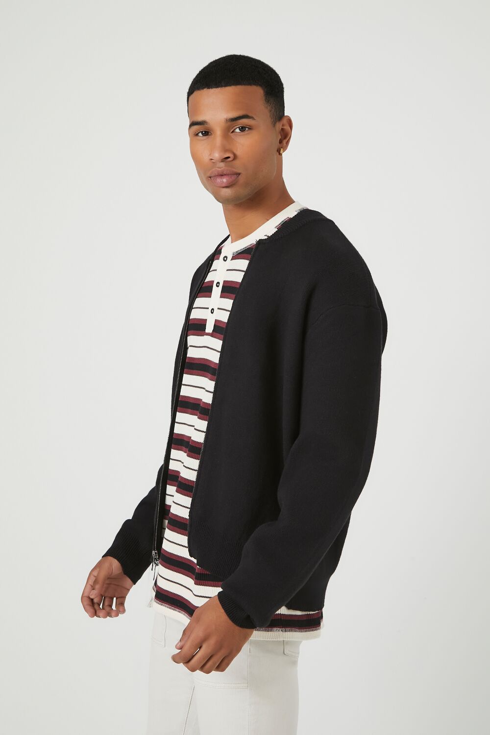  Forever 21 Zip-Up Bomber Jacket - black - Bonton
