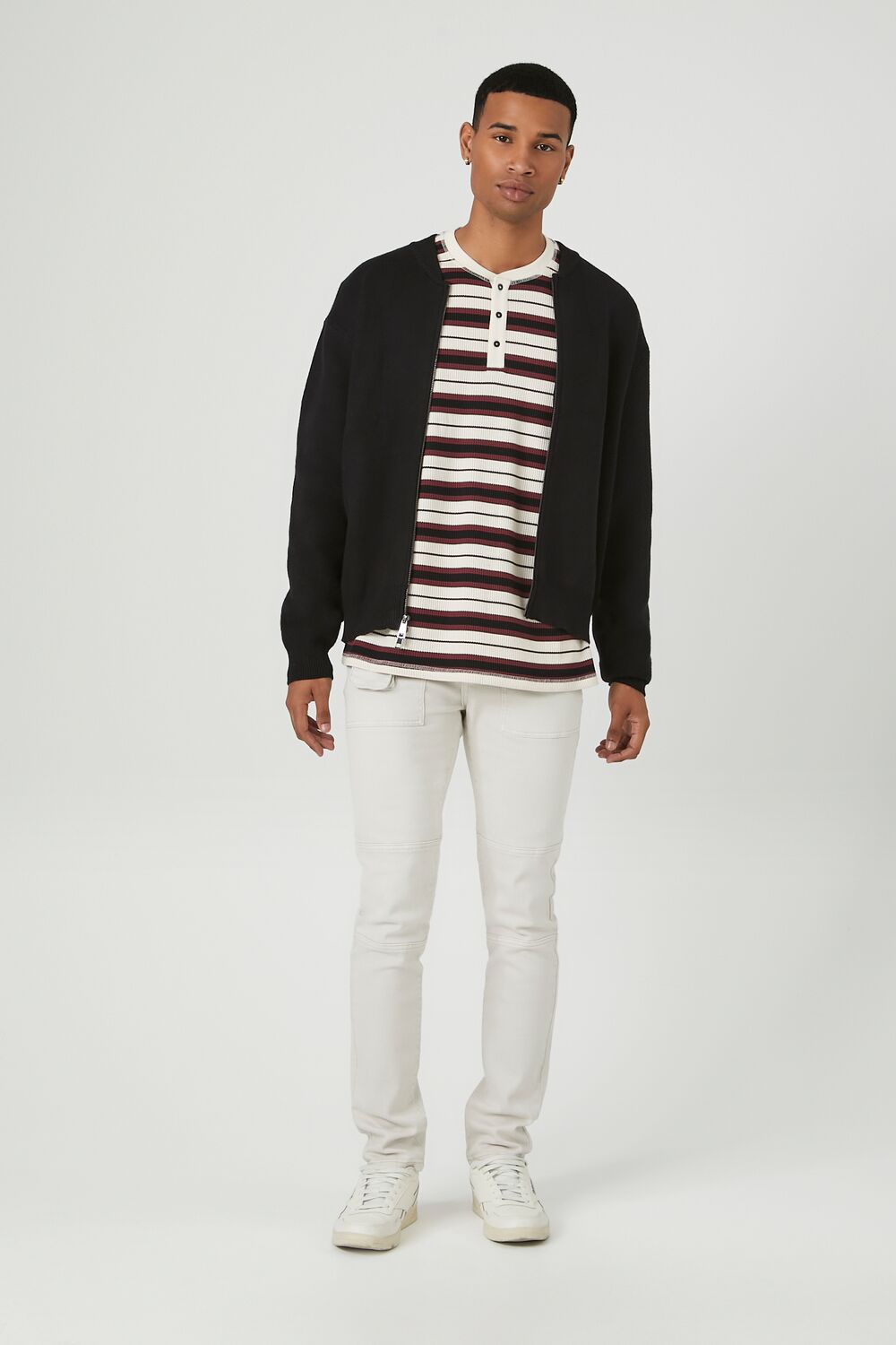  Forever 21 Zip-Up Bomber Jacket - black - Bonton