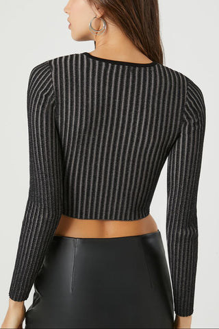 Cutout Sweater-Knit Crop Top