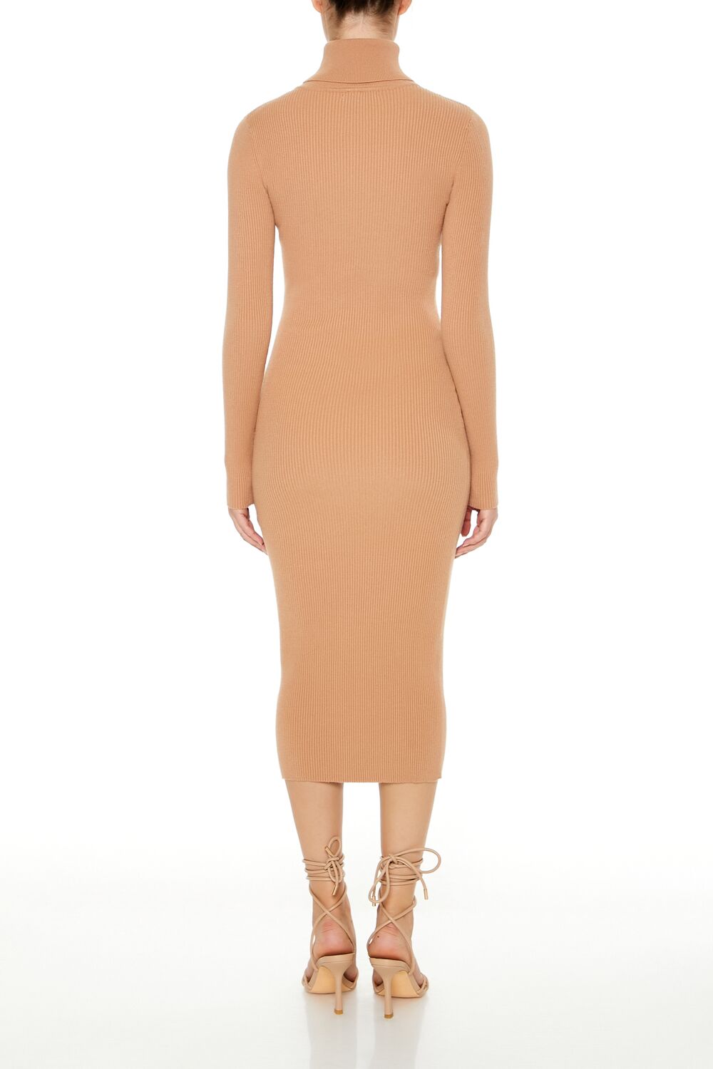  Forever 21 Mock Neck Midi Sweater Dress - carob-swatch - Bonton