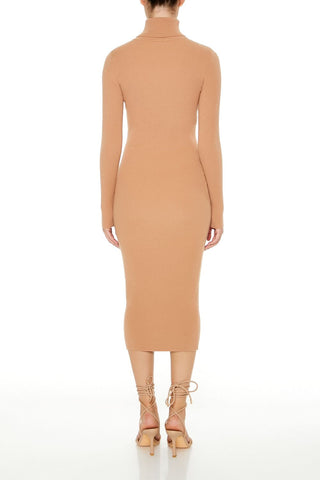 Mock Neck Midi Sweater Dress