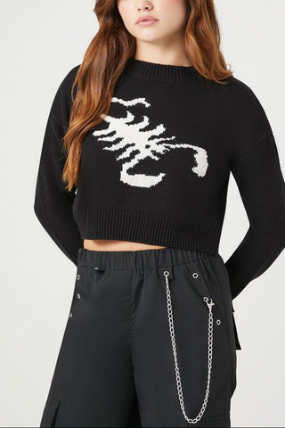 Scorpion Cropped Sweater
