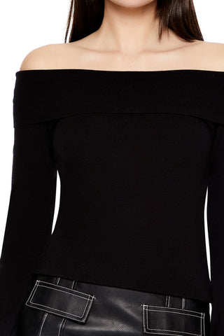 Fitted Off-the-Shoulder Sweater