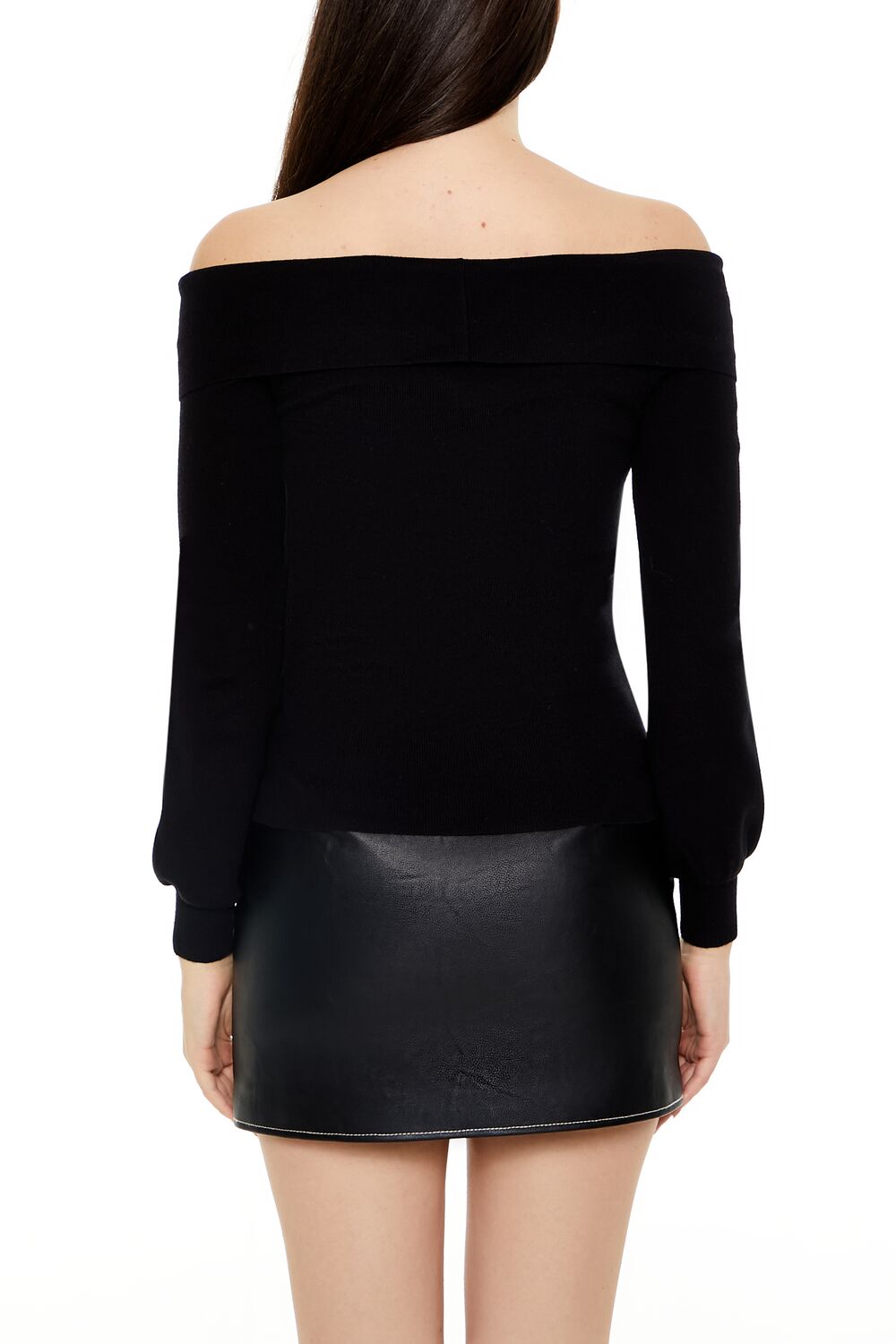  Forever 21 Fitted Off-the-Shoulder Sweater - verdant green - Bonton