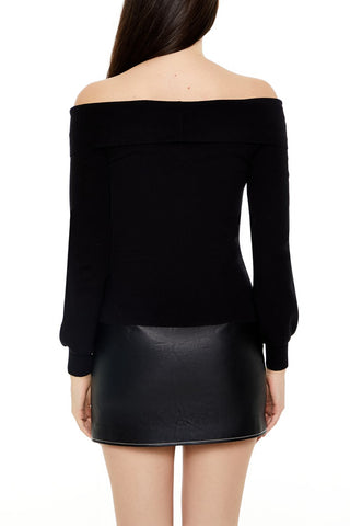 Fitted Off-the-Shoulder Sweater