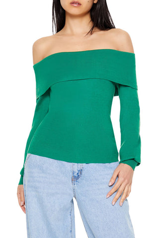 Fitted Off-the-Shoulder Sweater