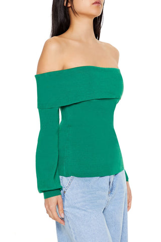 Fitted Off-the-Shoulder Sweater