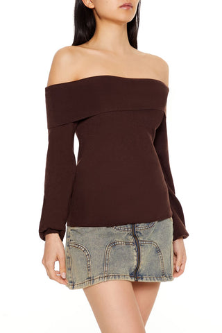Fitted Off-the-Shoulder Sweater