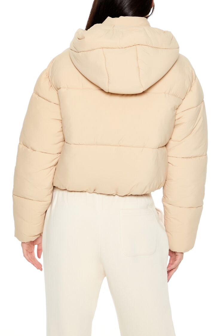  Forever 21 Hooded Quilted Puffer Jacket - desert-sand-swatch - Bonton