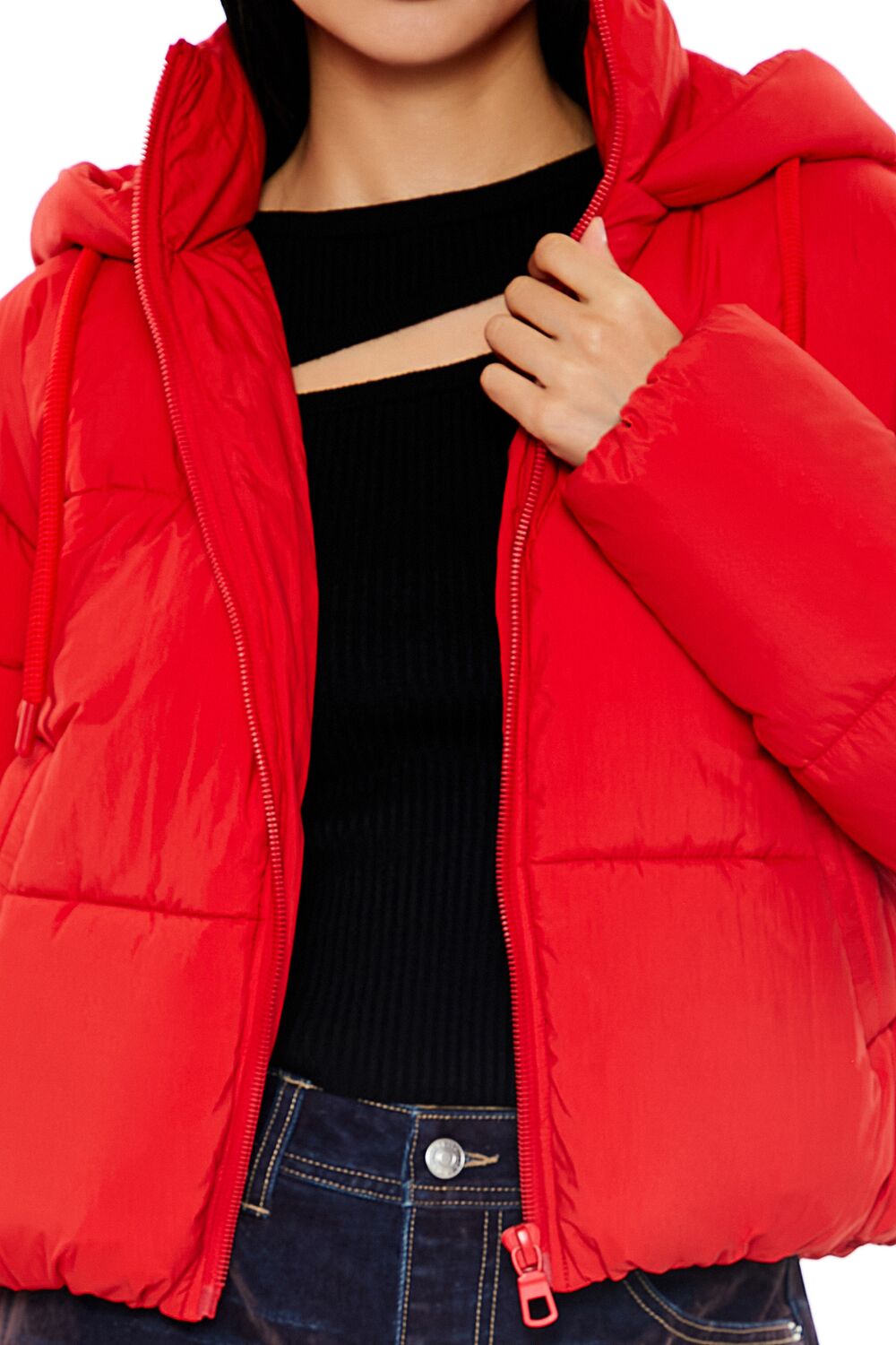  Forever 21 Hooded Quilted Puffer Jacket - desert-sand-swatch - Bonton
