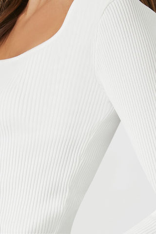 Sweater-Knit Scoop-Neck Crop Top