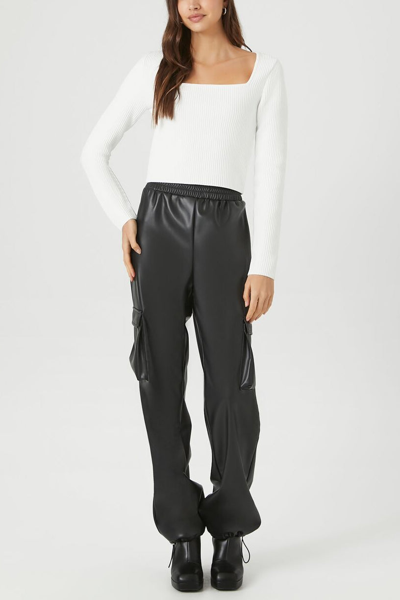  Forever 21 Ribbed Knit Sweater - white - Bonton