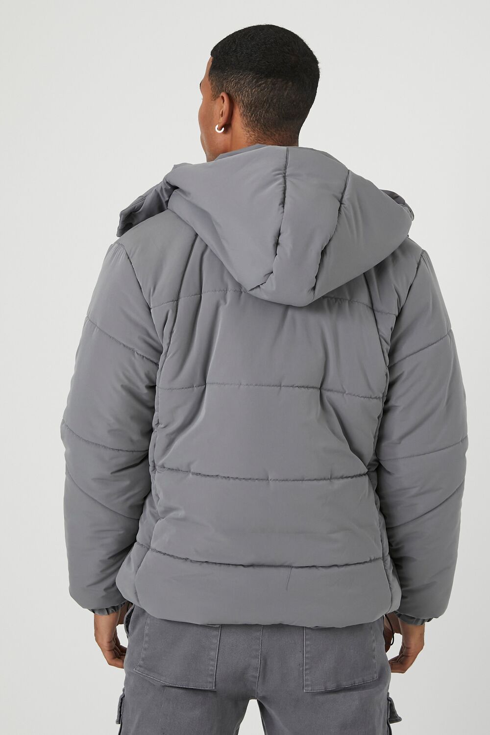  Forever 21 Hooded Puffer Jacket - grey - Bonton