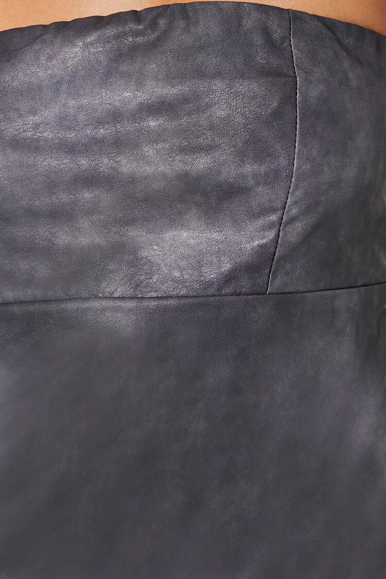  Forever 21 Faux Leather Asymmetrical Tube Top - grey - Bonton