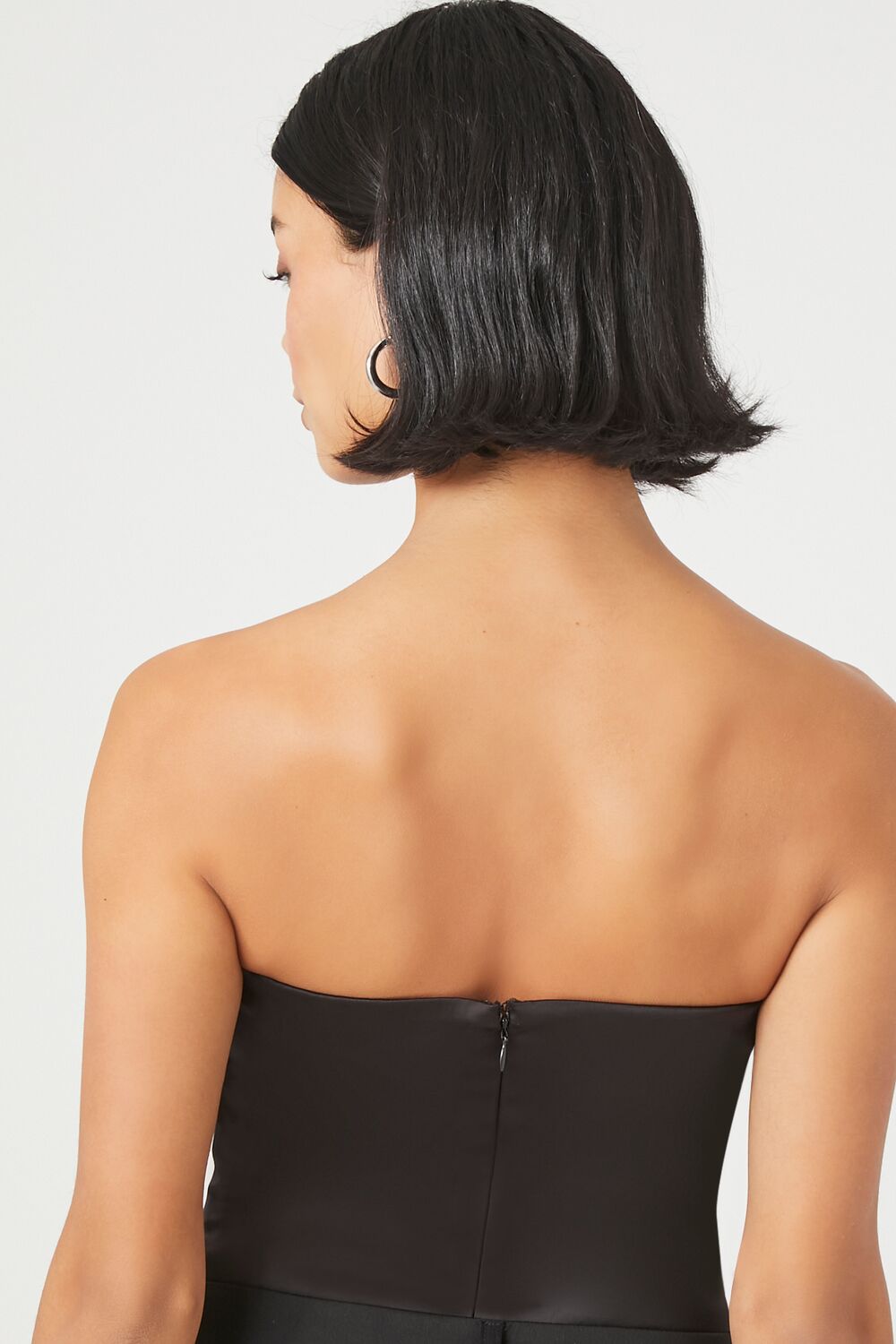  Forever 21 Satin Tube Bodysuit - black - Bonton