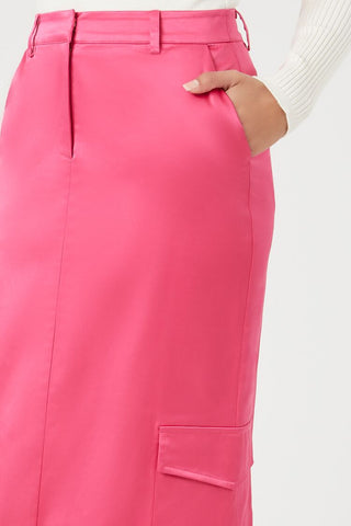 Satin Cargo Maxi Skirt
