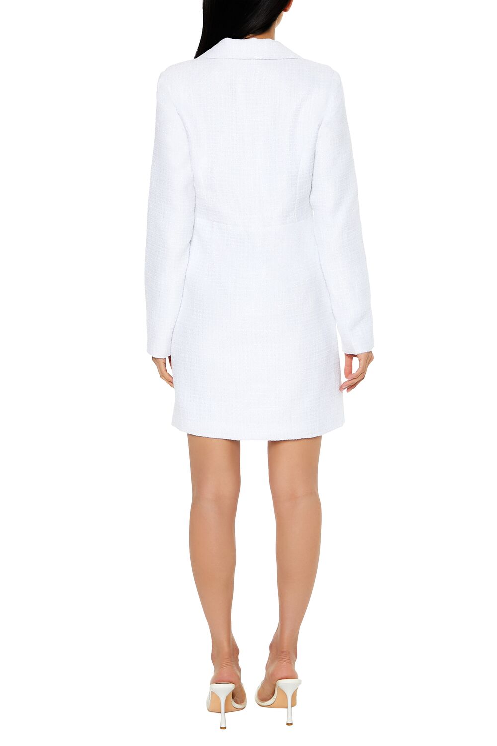  Forever 21 Tweed Blazer Mini Dress - ivory - Bonton