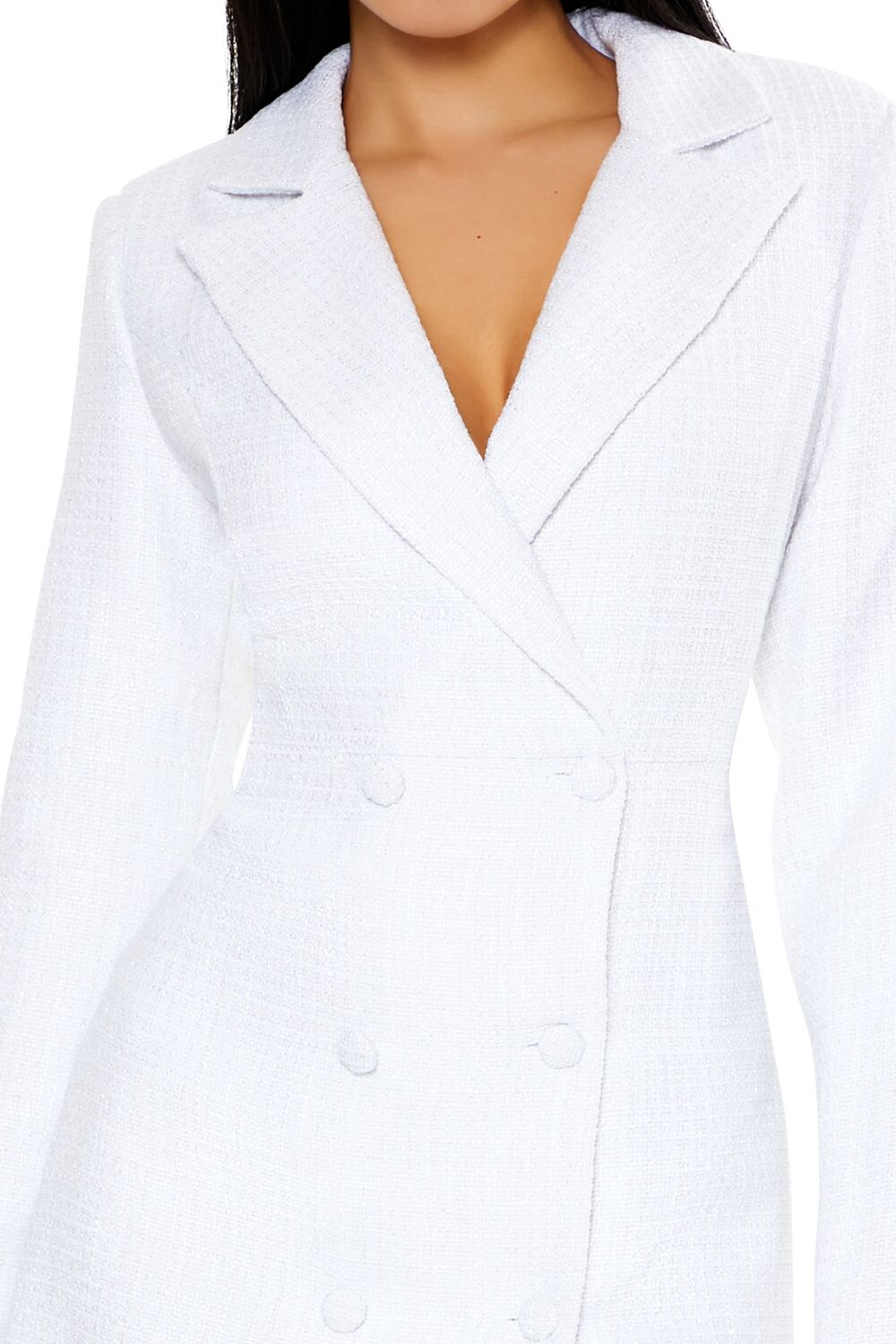  Forever 21 Tweed Blazer Mini Dress - ivory - Bonton