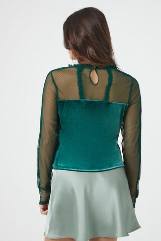 Sheer Lace Velvet Top