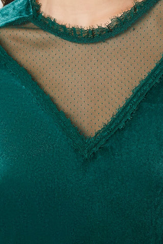 Sheer Lace Velvet Top