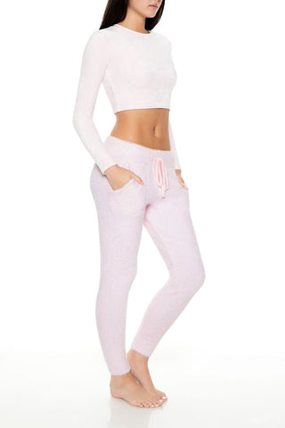 Fuzzy Sweater-Knit Joggers