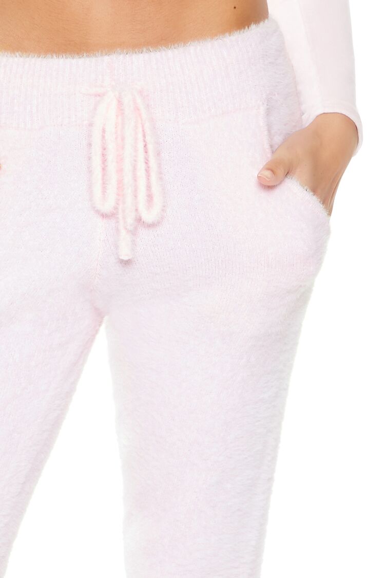  Forever 21 Fuzzy Sweater-Knit Joggers - white - Bonton