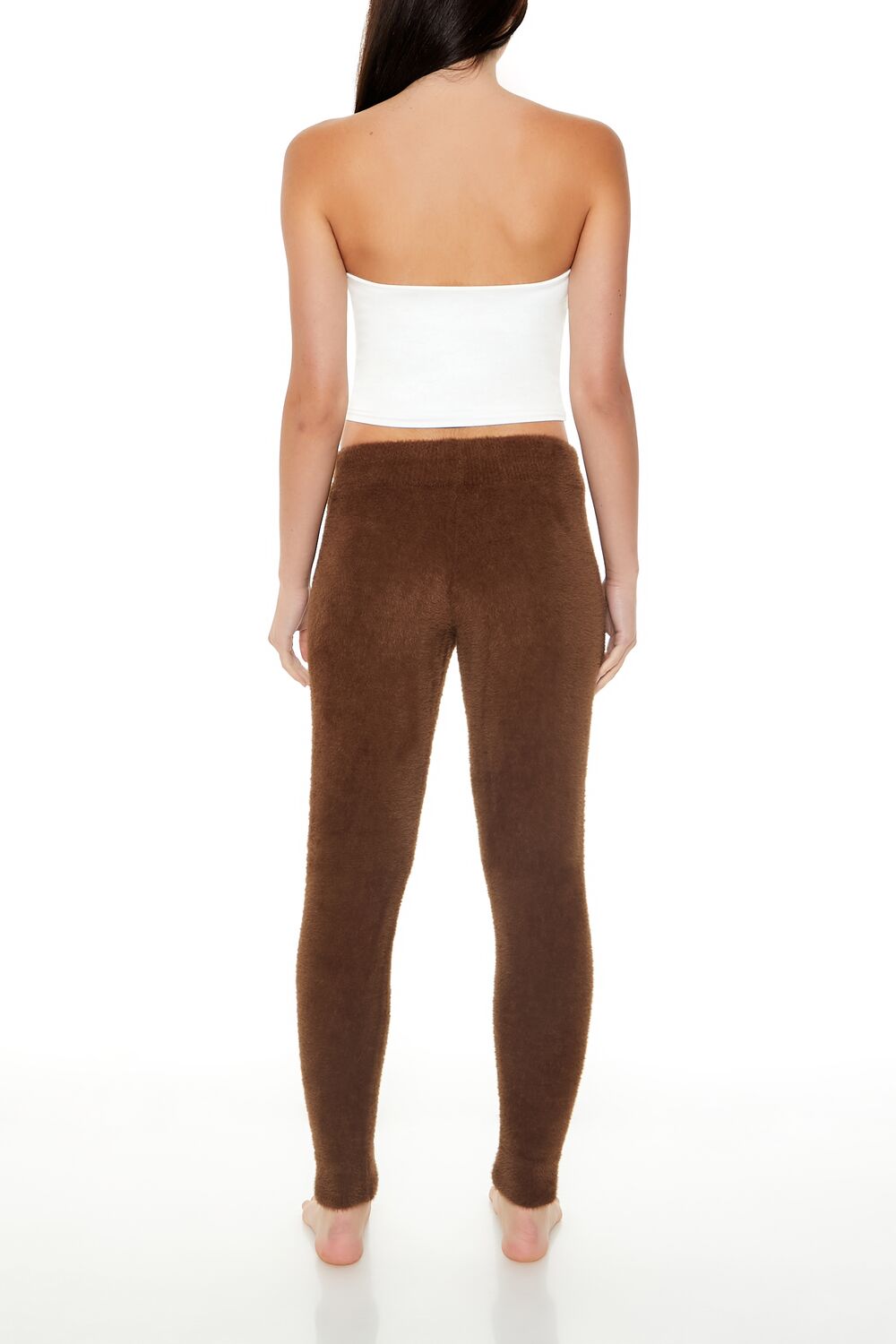  Forever 21 Fuzzy Sweater-Knit Joggers - white - Bonton