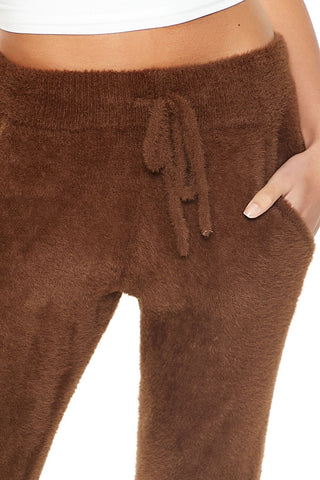 Fuzzy Sweater-Knit Joggers