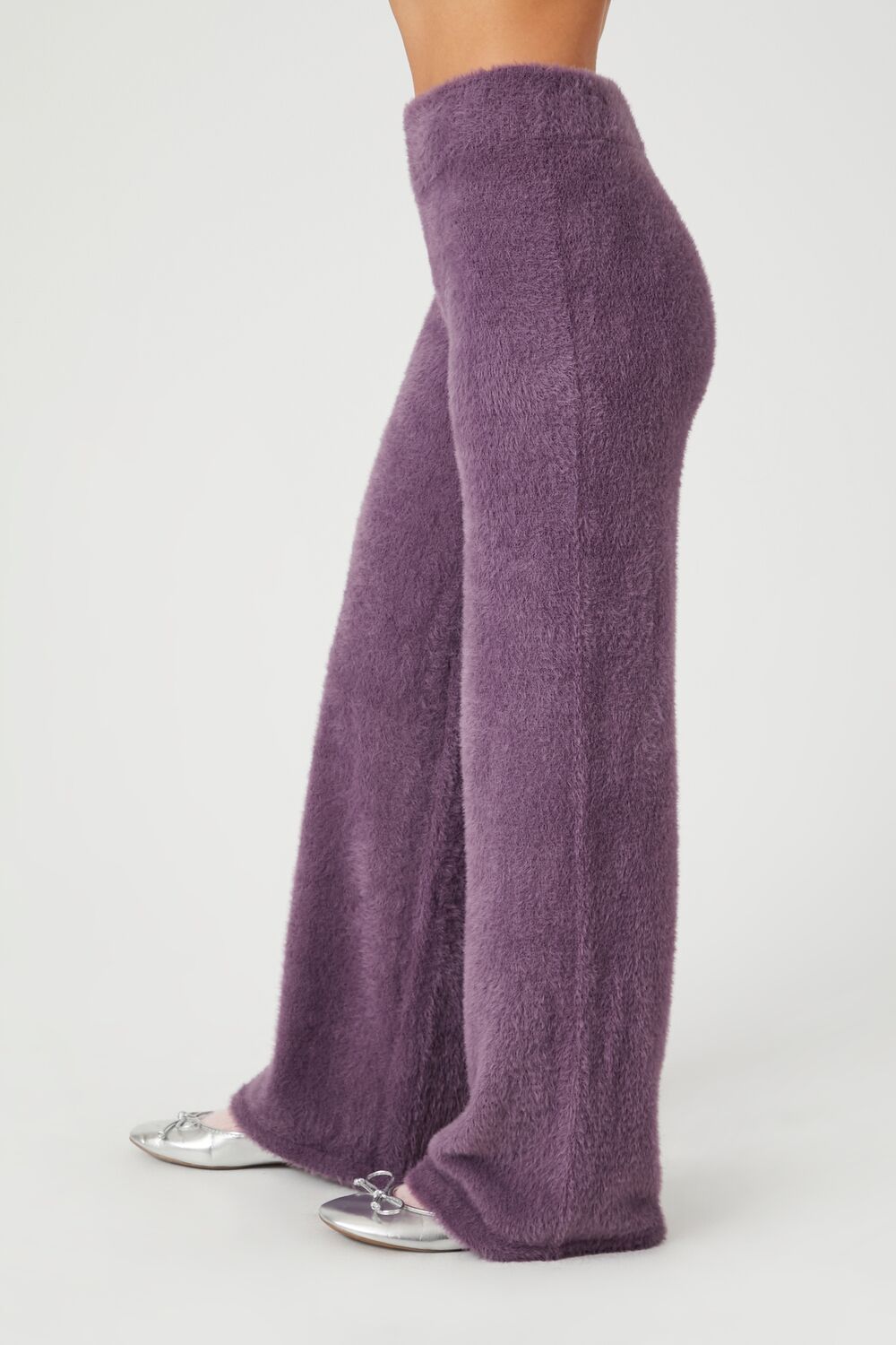  Forever 21 Sweater-Knit Flare Pants - white - Bonton