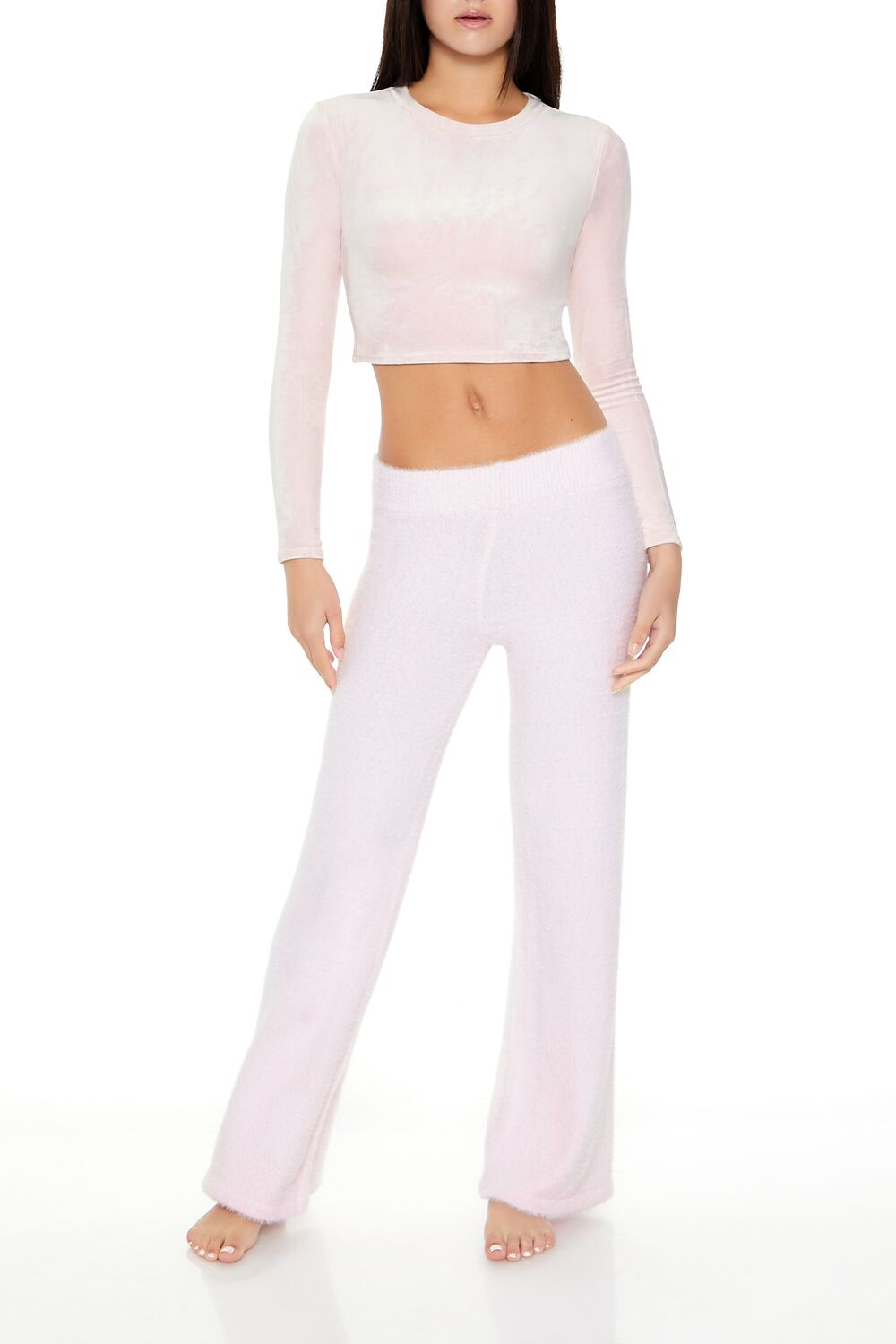  Forever 21 Sweater-Knit Flare Pants - white - Bonton