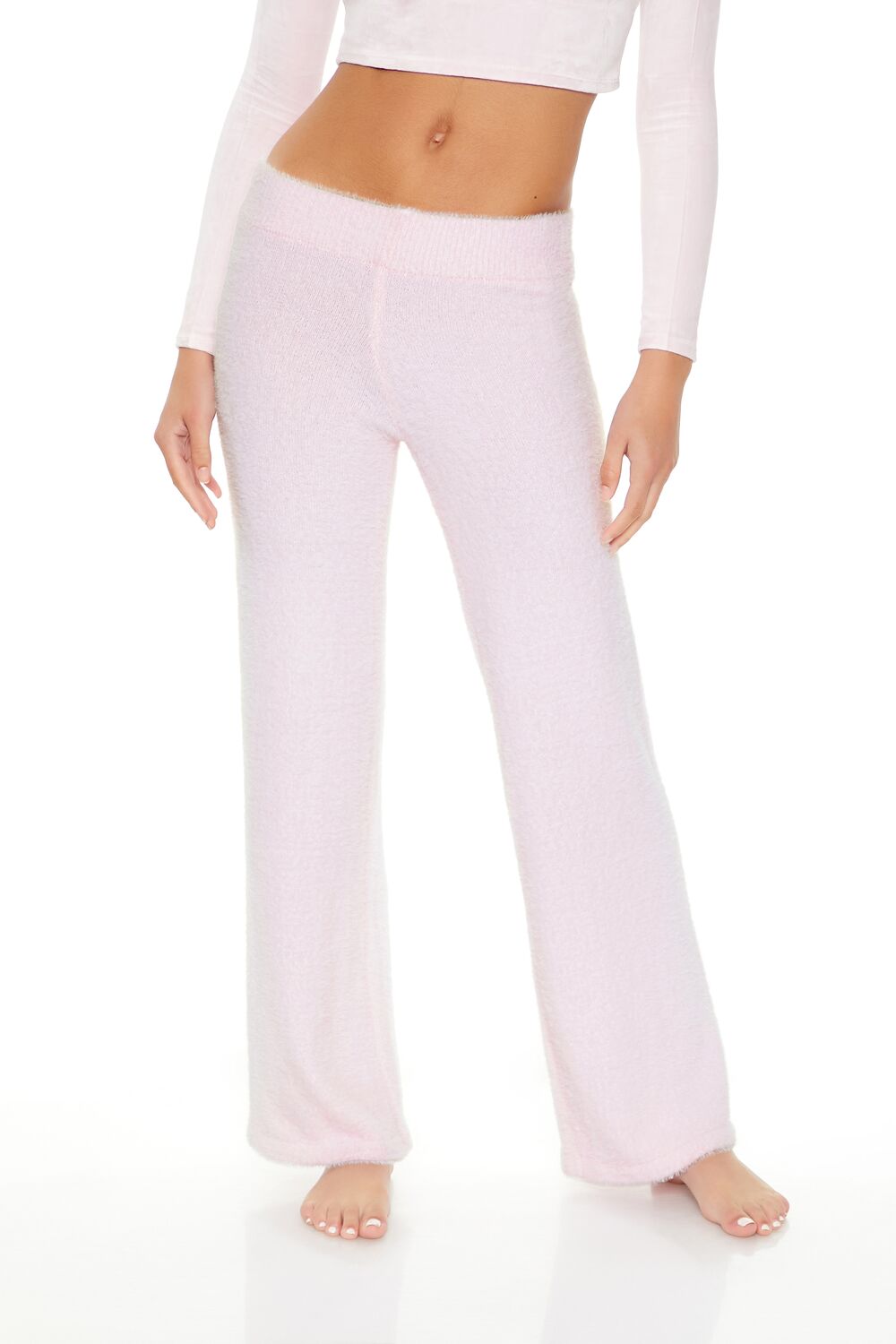  Forever 21 Sweater-Knit Flare Pants - white - Bonton