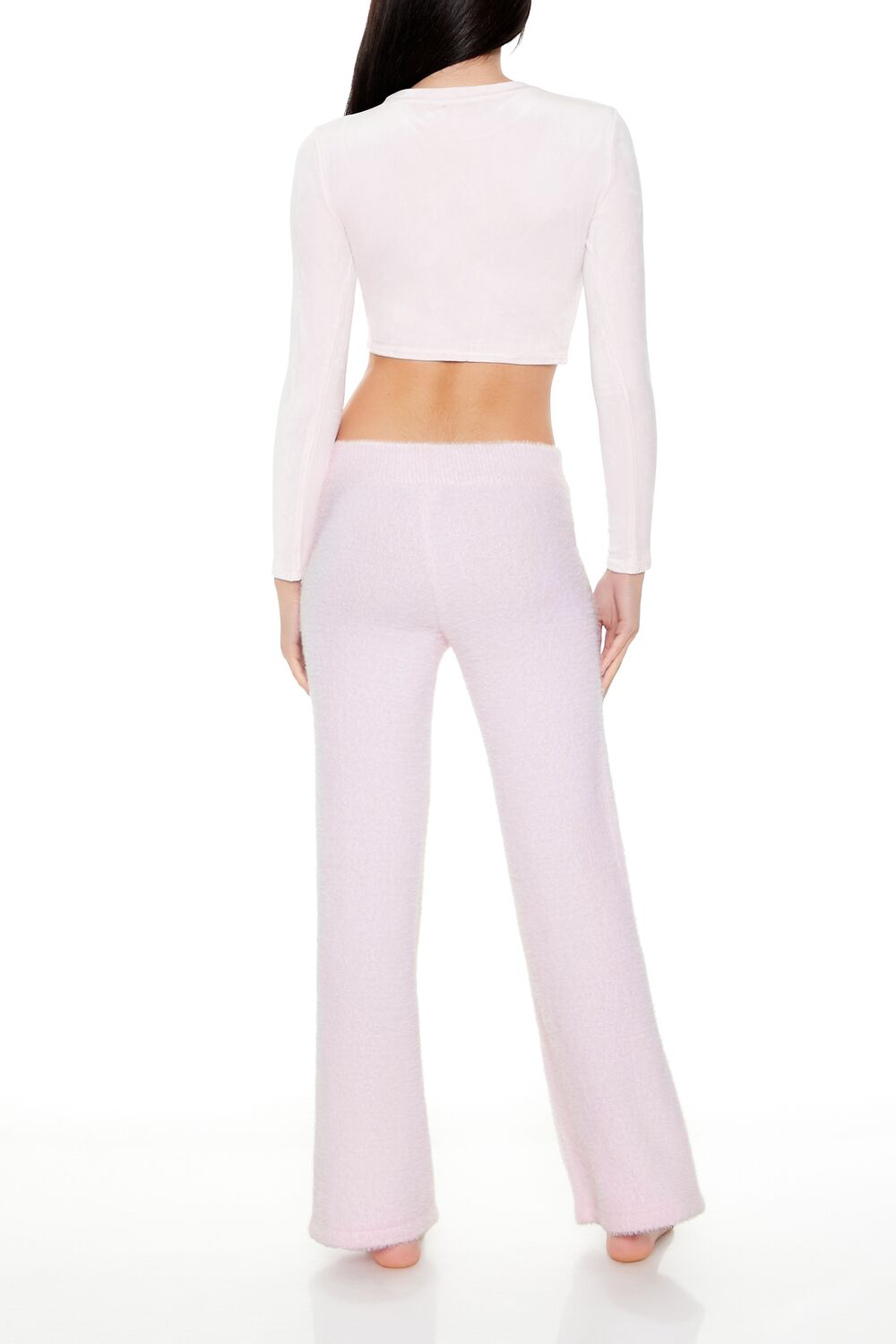  Forever 21 Sweater-Knit Flare Pants - white - Bonton