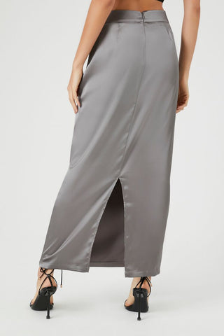 Satin Cargo Maxi Skirt