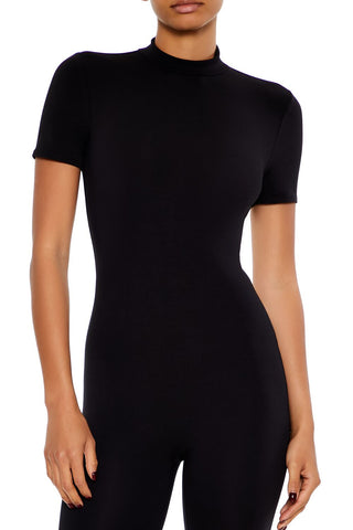 Fitted Mock Neck Jumpsuit