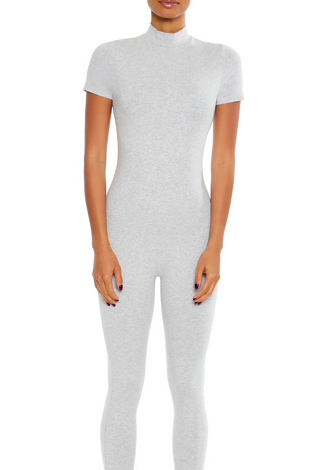  Forever 21 Fitted Mock Neck Jumpsuit - black - Bonton